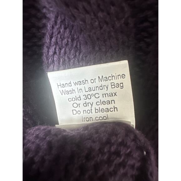 NITAGUT Mens Small Purple Stand Collar Cable Knit Sweater Cardigan Fisherman NWT - Picture 9 of 10